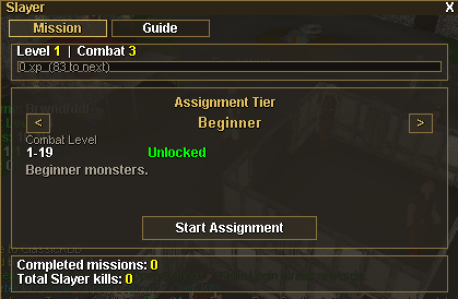 Slayer Assignment Tiers