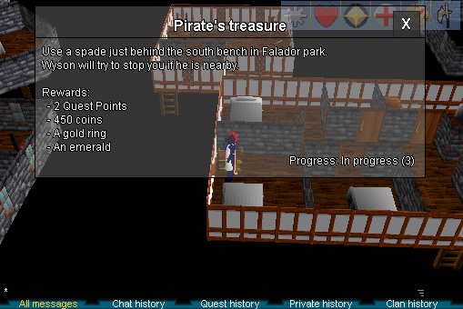 Pirate's treasure, dig behind the bench